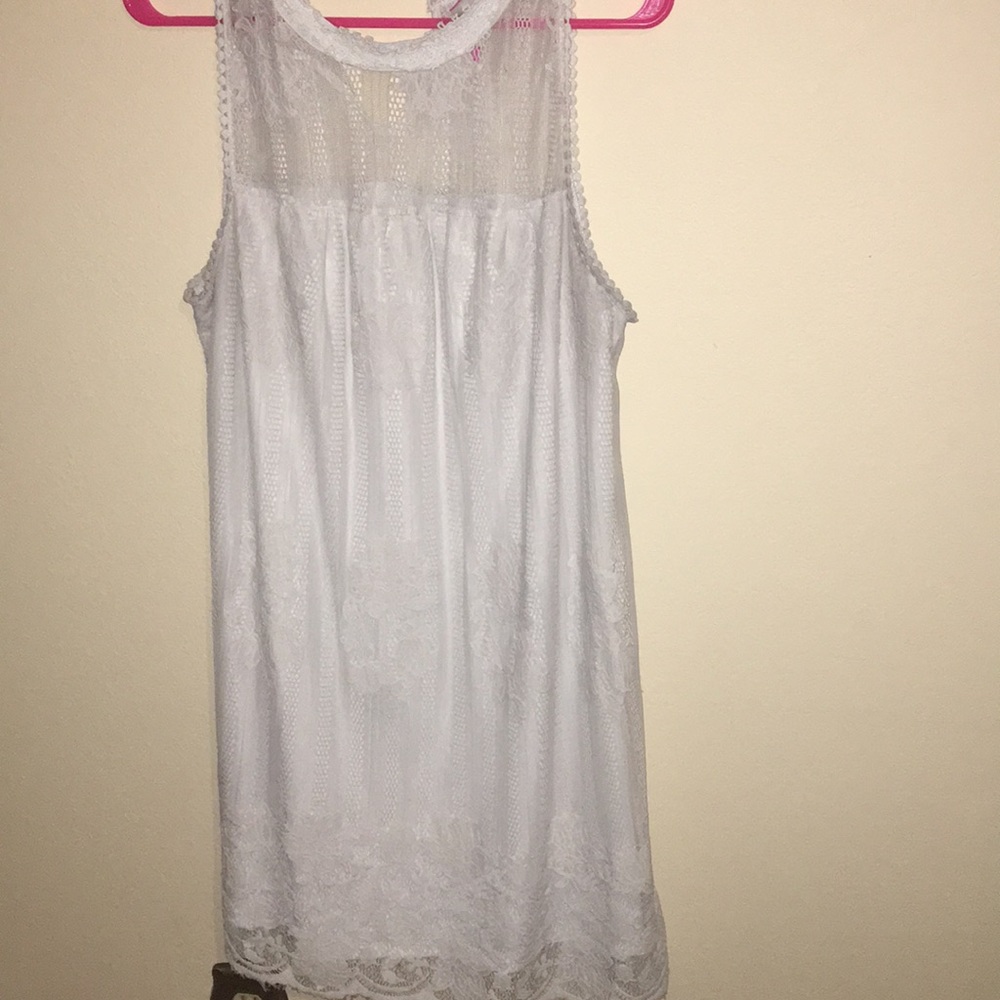 White lace layered sundress